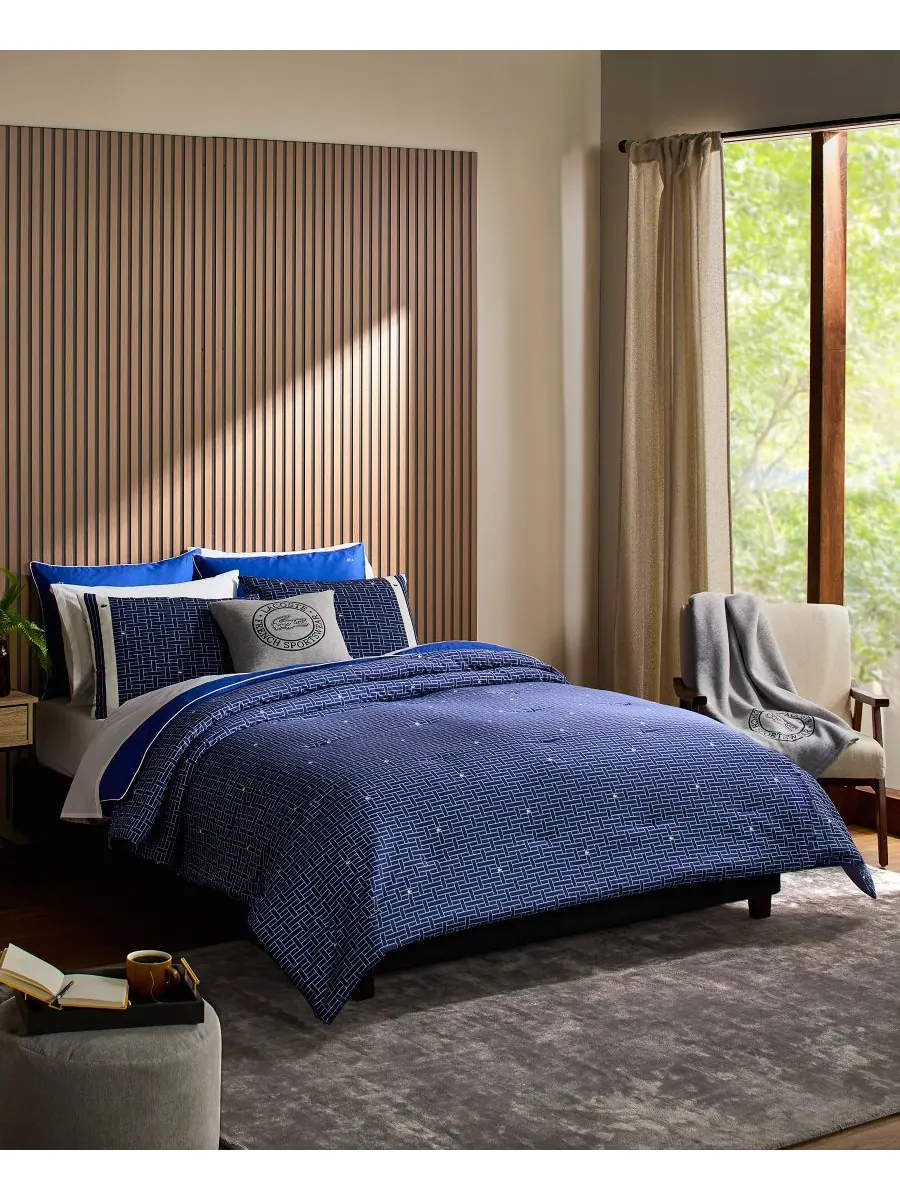 Комплект постельного белья Heritage Geo Cotton из 3 предметов, размер Full/Queen Lacoste Home — синий