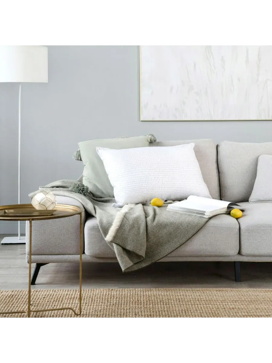 Чехлы для поясничных подушек Madera Cross Weave, 14" x 20", комплект из 2 штук IHI Home — изображение 5 из 7, белый