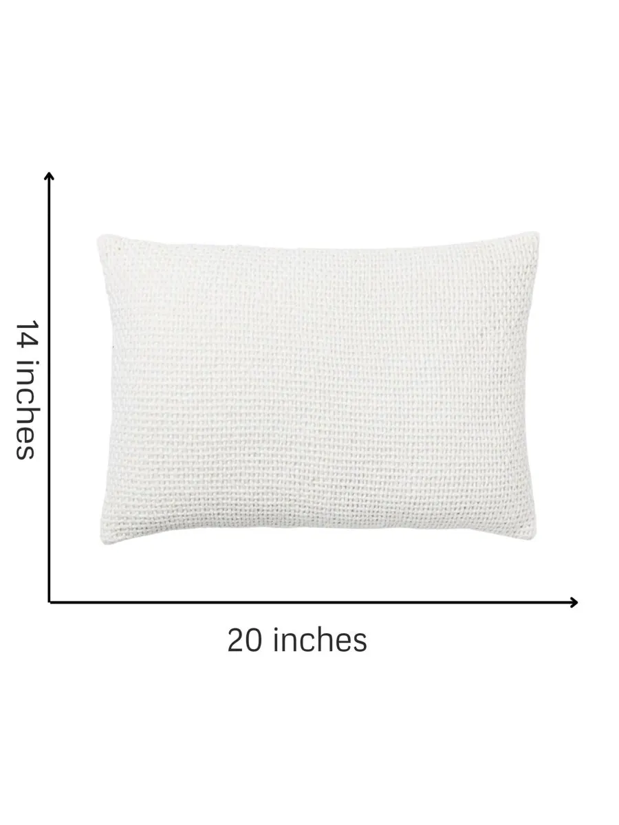 Чехлы для поясничных подушек Madera Cross Weave, 14" x 20", комплект из 2 штук IHI Home — изображение 7 из 7, белый