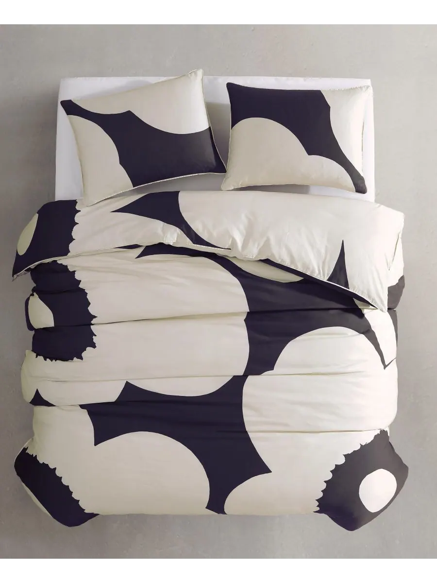 Комплект постельного белья Iso Unikko из хлопка, 3 предмета, размер King Marimekko — изображение 9 из 10, темно-серый