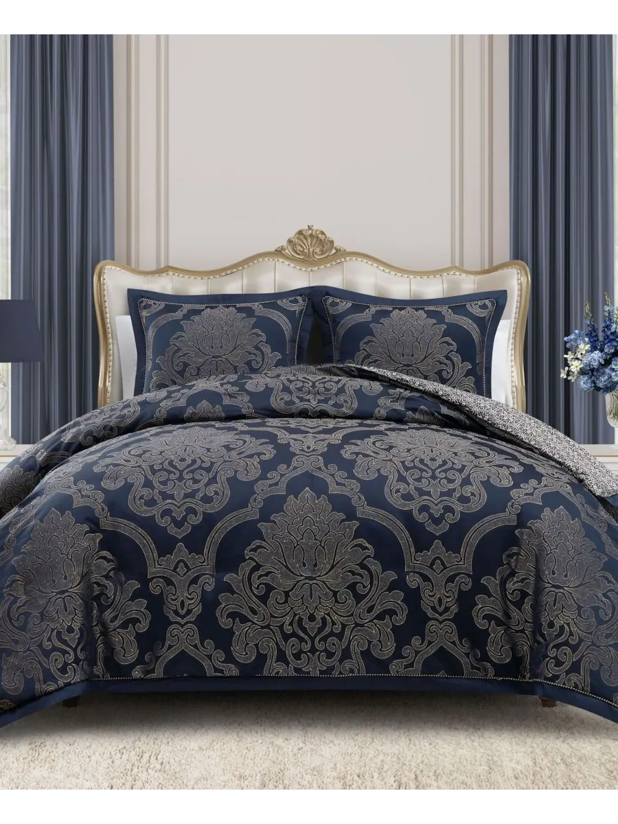 Комплект постельного белья Vaughn из 3 предметов, размер King Waterford — синий
