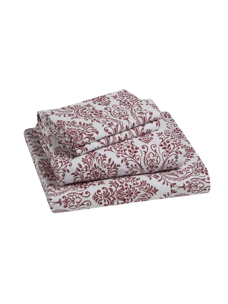 Комплект постельного белья Home Damask из 100% хлопковой фланели, 4 предмета, размер Queen Tahari — белый