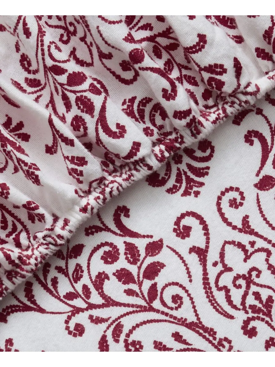 Комплект постельного белья Home Damask из 100% хлопковой фланели, 4 предмета, размер Queen Tahari — изображение 3 из 6, белый