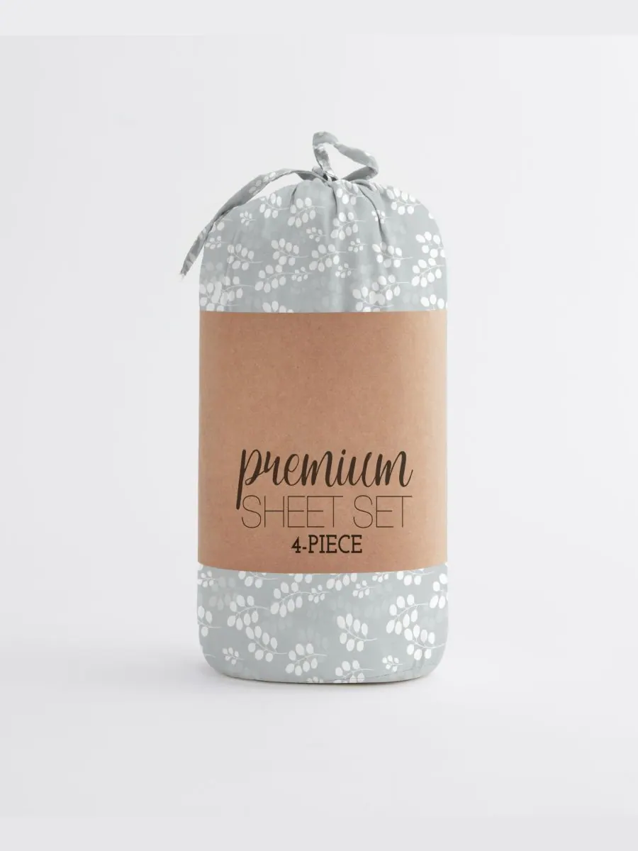 Комплект постельного белья Timeless Classics Premium Ultra Soft Pattern из 4 предметов, размер — изображение 5 из 10, серый