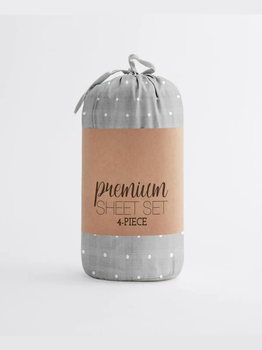 Комплект постельного белья Timeless Classics Premium Ultra Soft Pattern из 4 предметов, размер — изображение 7 из 9, серый