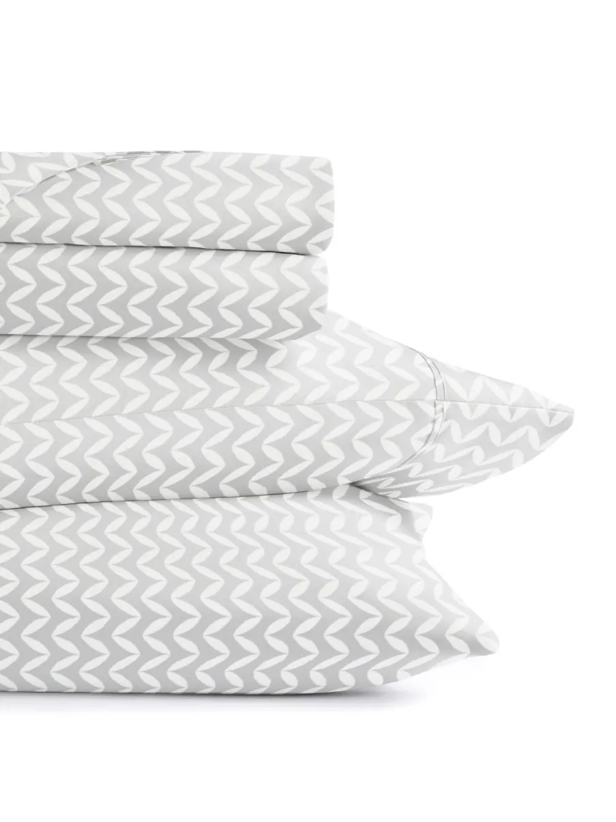Комплект постельного белья Farmhouse Chic Premium Ultra Soft Pattern из 4 предметов, размер — изображение 3 из 10, серый