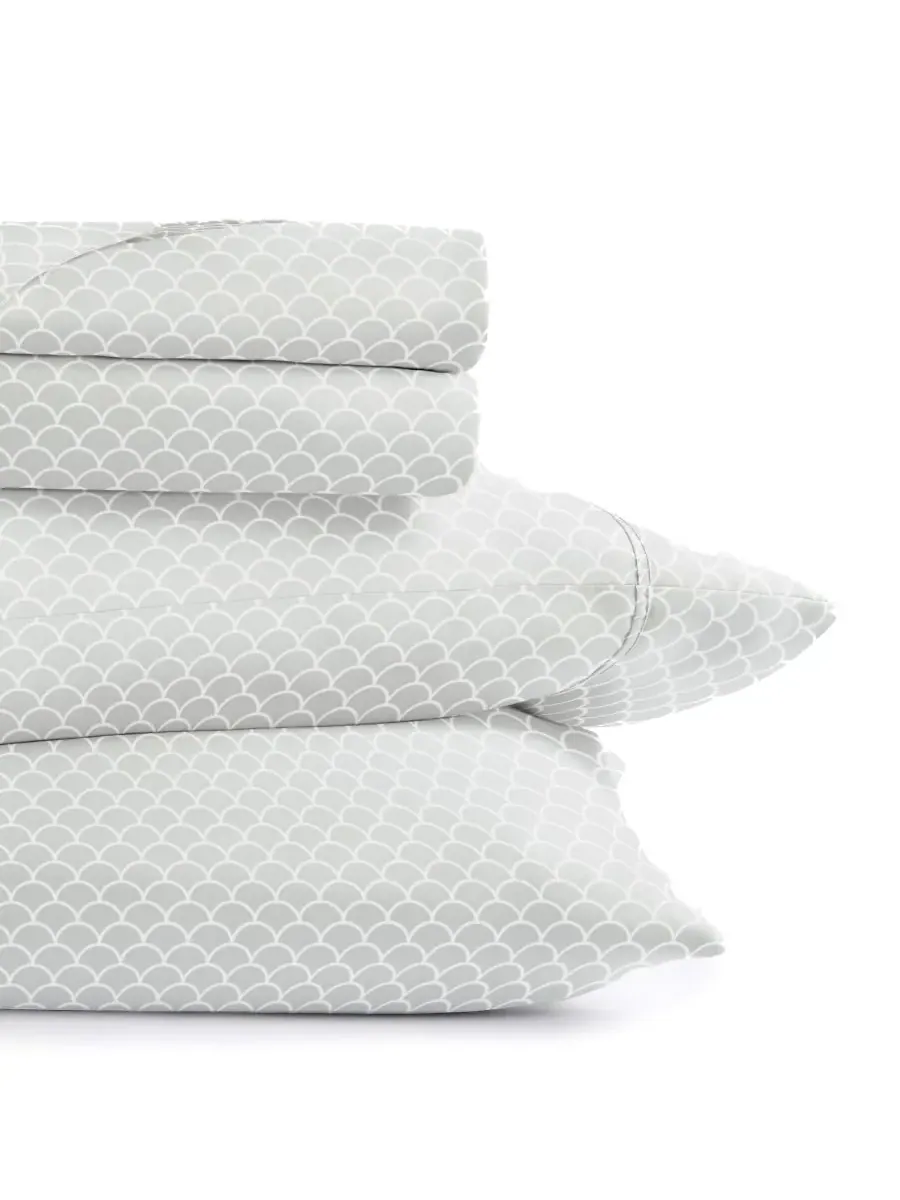 Комплект постельного белья Farmhouse Chic Premium Ultra Soft Pattern из 4 предметов, размер — изображение 3 из 10, серый