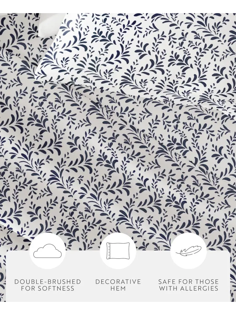Комплект постельного белья Farmhouse Chic Premium Ultra Soft Pattern из 4 предметов, размер — изображение 7 из 10