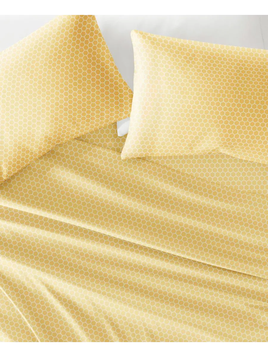 Комплект постельного белья Farmhouse Chic Premium Ultra Soft Pattern из 4 предметов, размер — изображение 5 из 10, желтый