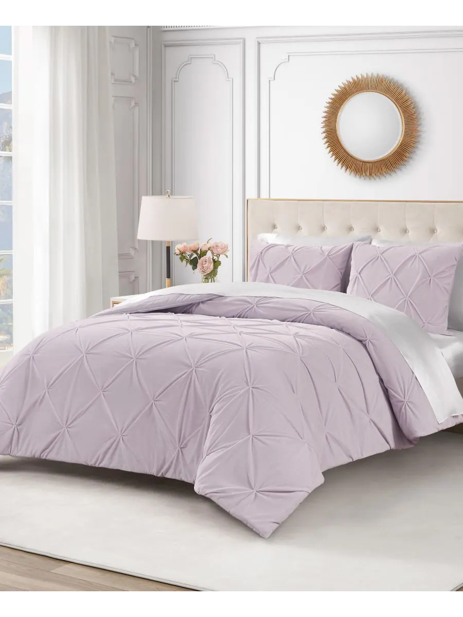 Комплект постельного белья Kiss Pleat Plush из 3 предметов, размер King Juicy Couture — изображение 5 из 6, фиолетовый