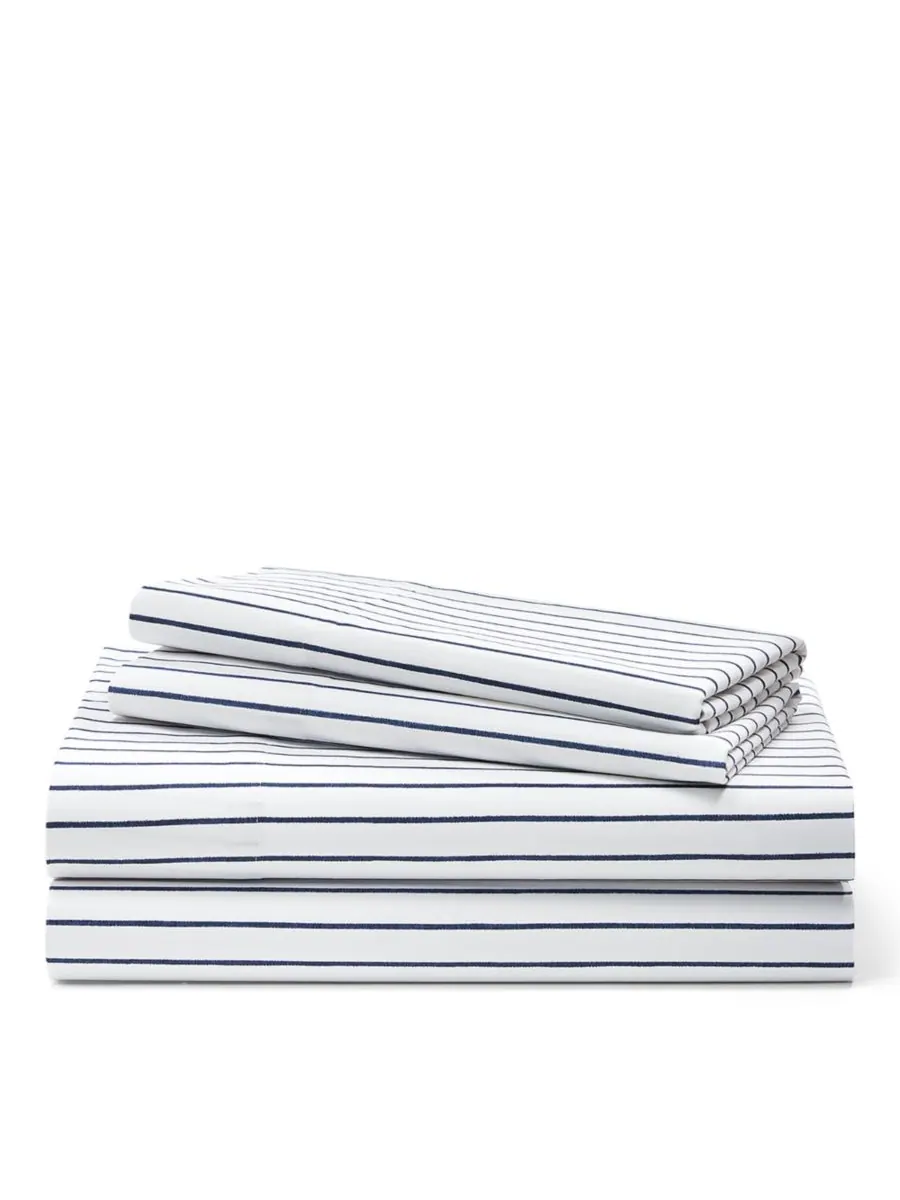 Комплект постельного белья Spencer Stripe, размер Queen Lauren Ralph Lauren — изображение 1 из 5, темно-синий