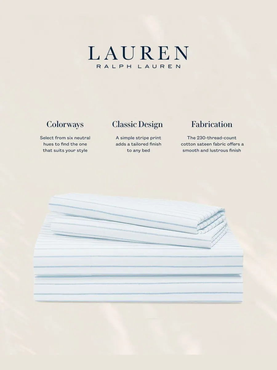 Комплект постельного белья Spencer Stripe, размер Queen Lauren Ralph Lauren — изображение 3 из 3, синий