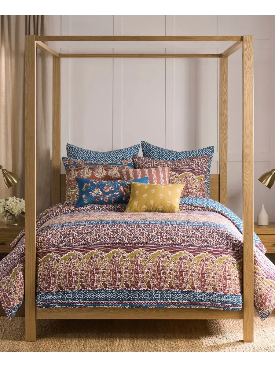 Стеганое одеяло Kirana Reversible 3-Piece Quilt Set, Full/Queen Levtex Home — изображение 4 из 5, мульти