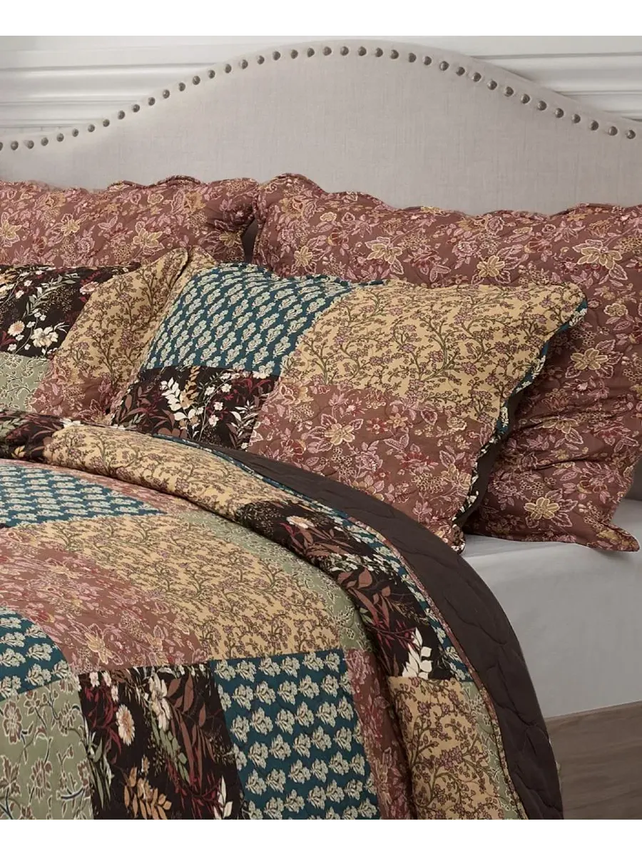 Комплект стеганого одеяла Hazel Reversible, 3 предмета, Full/Queen Greenland Home Fashions — изображение 2 из 5, мульти