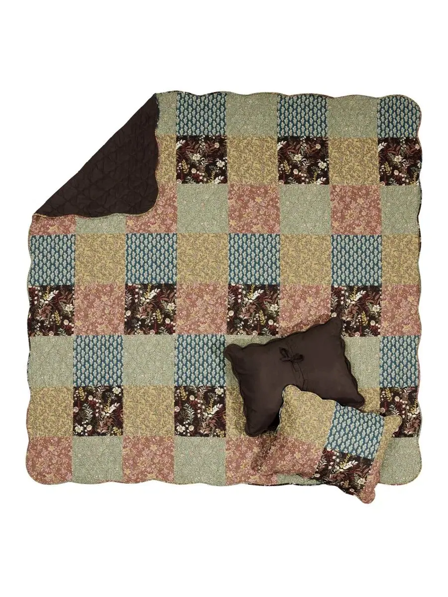 Комплект стеганого одеяла Hazel Reversible, 3 предмета, Full/Queen Greenland Home Fashions — изображение 3 из 5, мульти