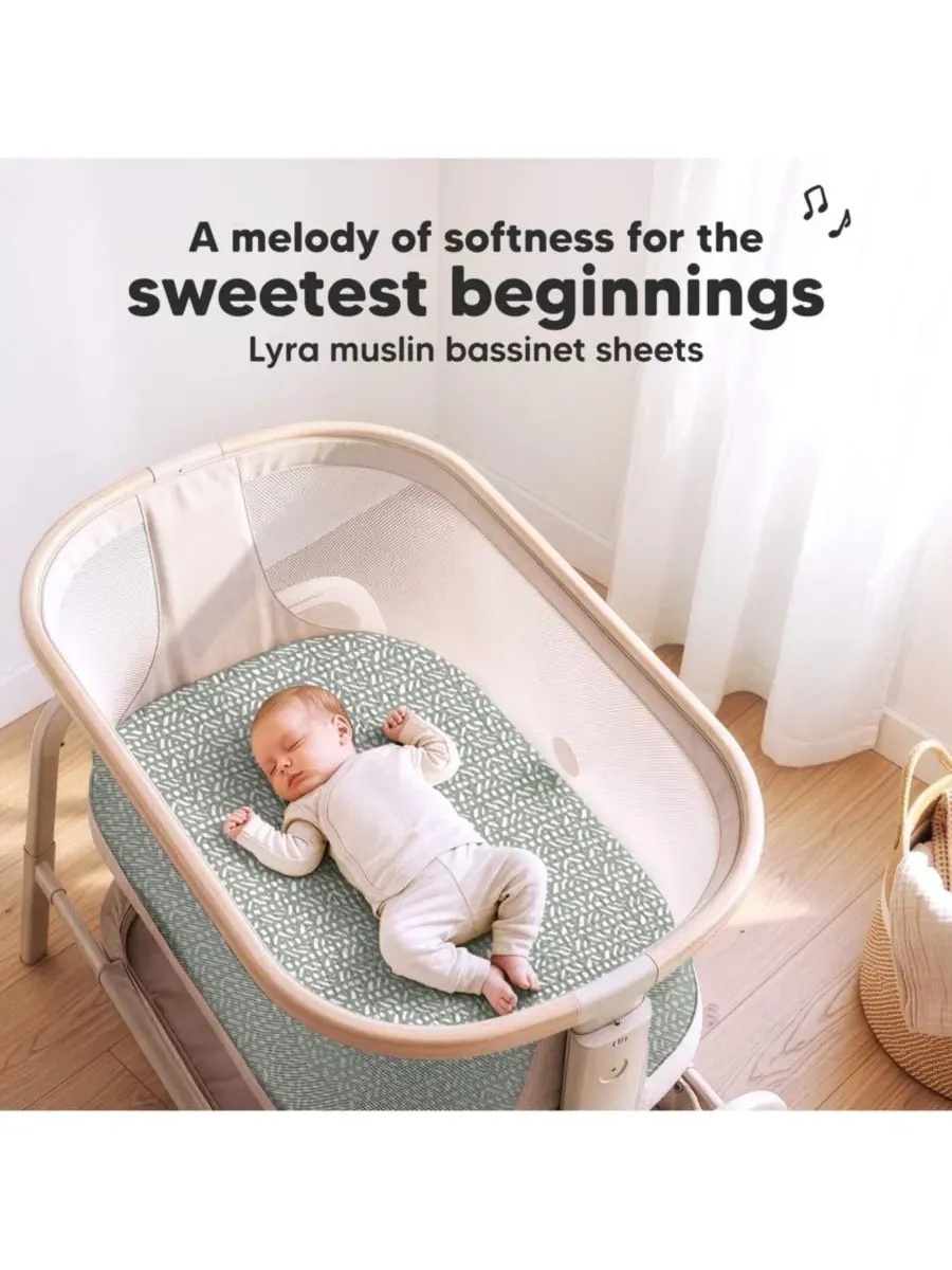 Комплект из 2 простыней для колыбели с муслиновым плетением Lyra KeaBabies, Nordic — изображение 2 из 9