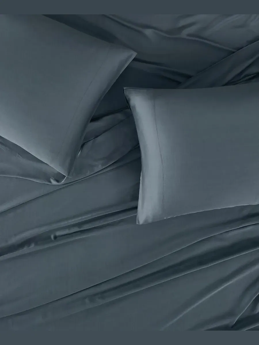 Комплект постельного белья из бамбукового вискозы, 4 предмета, Queen, бренд Frye — изображение 4 из 6, синий