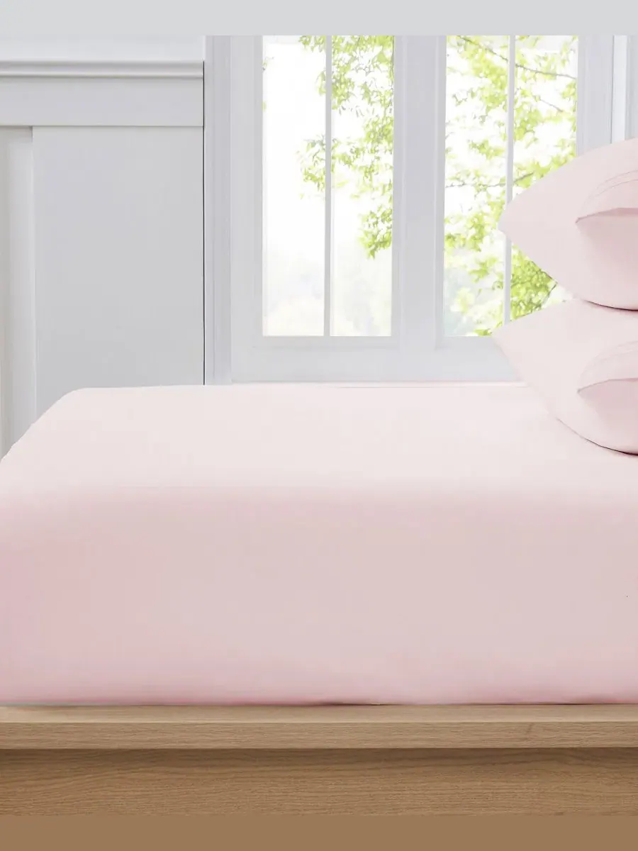 Простыня на резинке Supreme Collection 1500 нитей, King Sweet Home Collection — изображение 2 из 4, бледный розовый