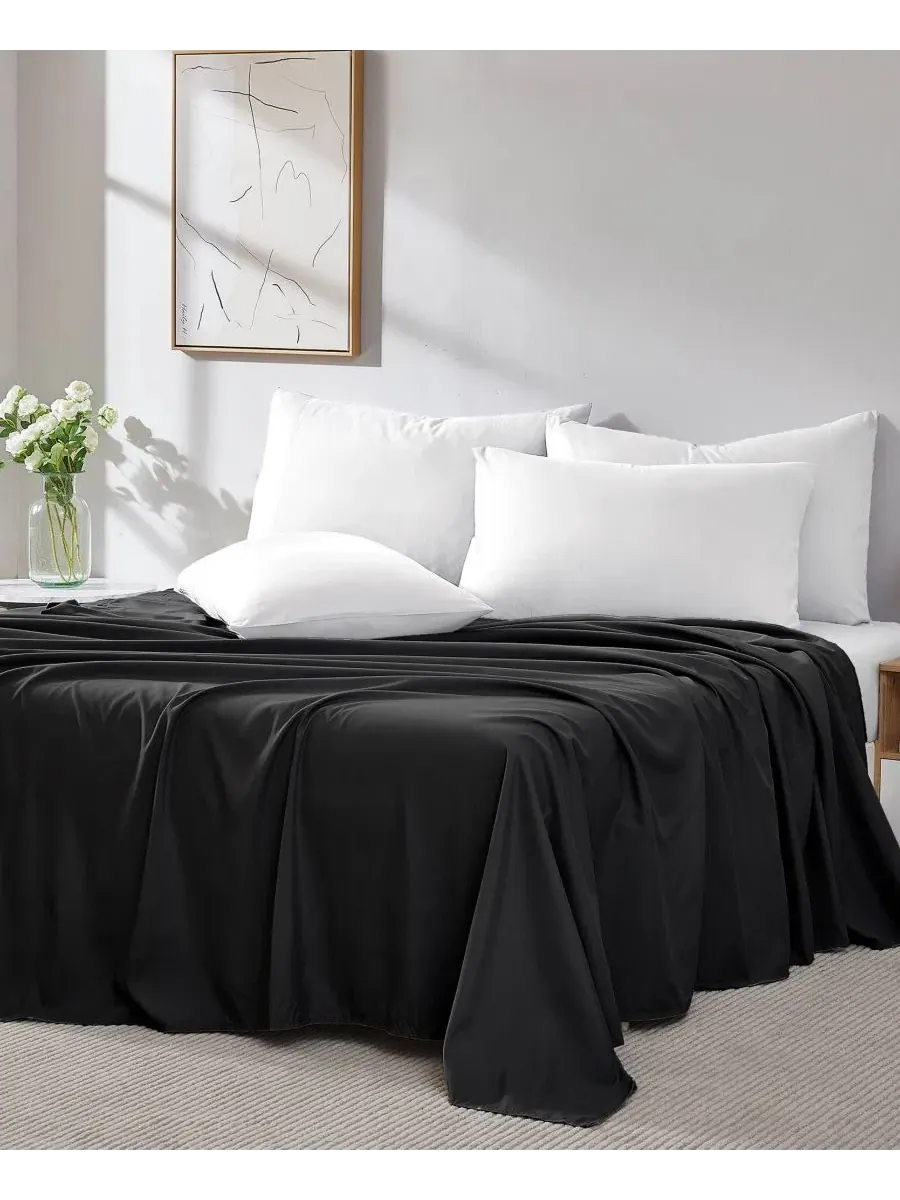 Комплект простыней 2 шт., с мягкой тканью, Queen Southshore Fine Linens — изображение 3 из 5, черный