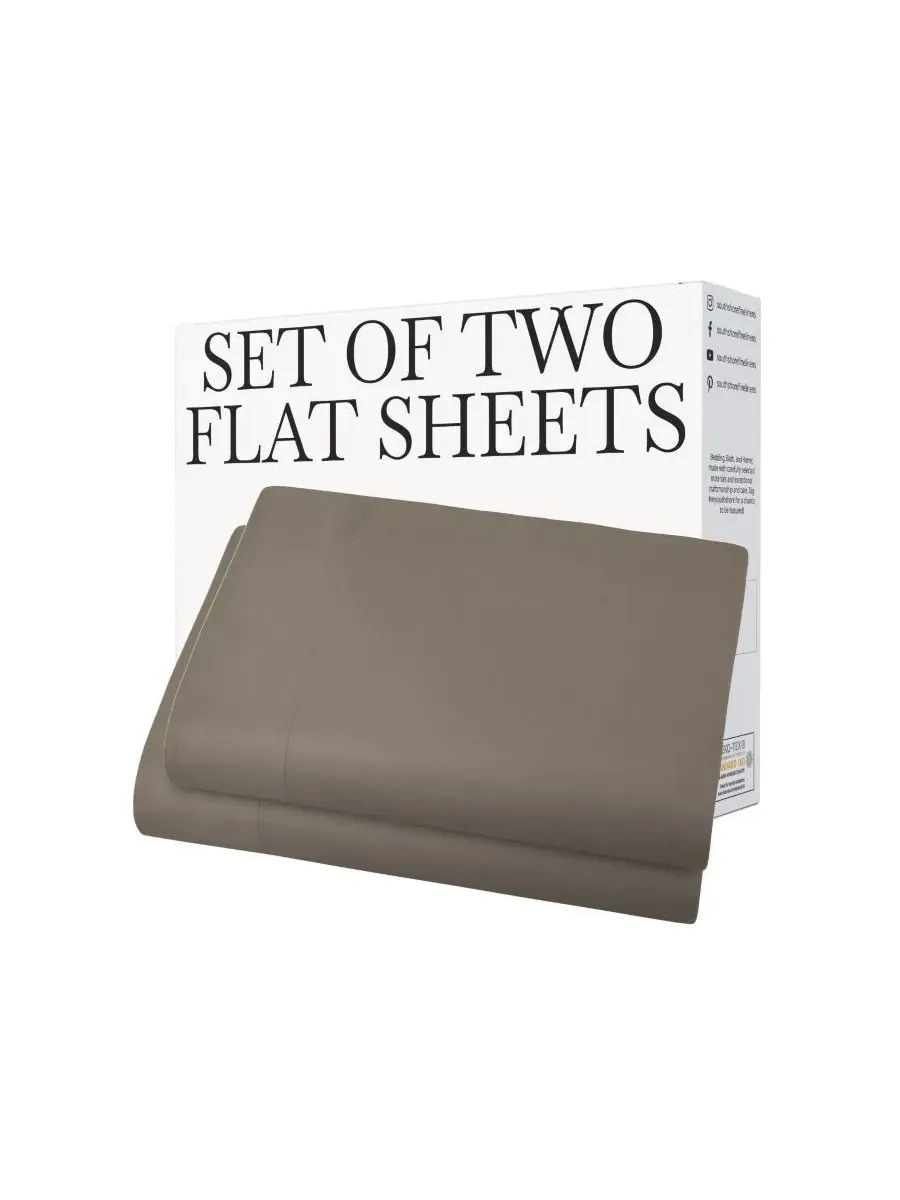 Комплект простыней Vilano Premium Ultra Soft 2-Pack Flat Sheet Set, Queen Southshore Fine Linens — изображение 5 из 5, тауп