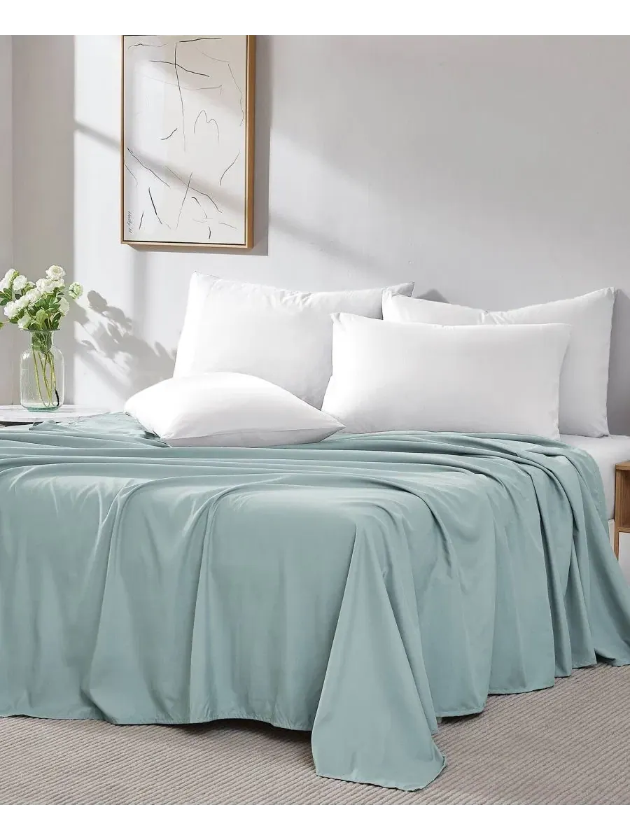 Комплект плоских простыней из полиэстера, 2 шт., Queen Southshore Fine Linens — изображение 3 из 5, синий