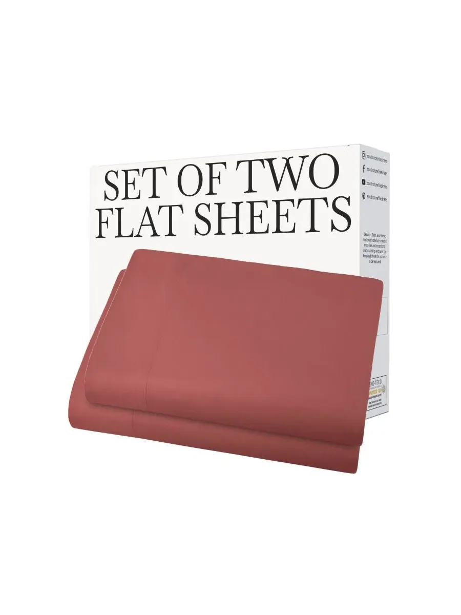 Комплект простыней из 2 шт., 228×259 см, Queen Southshore Fine Linens — изображение 5 из 5, красный