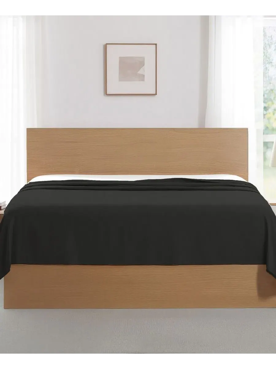 Комплект простыней Vilano Premium Ultra Soft 2-Pack Flat Sheet, Twin XL Southshore Fine Linens — изображение 2 из 5, черный