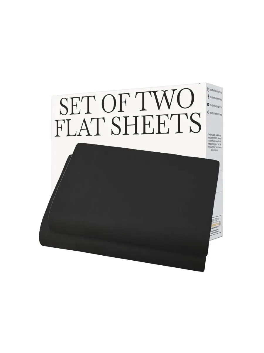 Комплект простыней Vilano Premium Ultra Soft 2-Pack Flat Sheet, Twin XL Southshore Fine Linens — изображение 4 из 5, черный