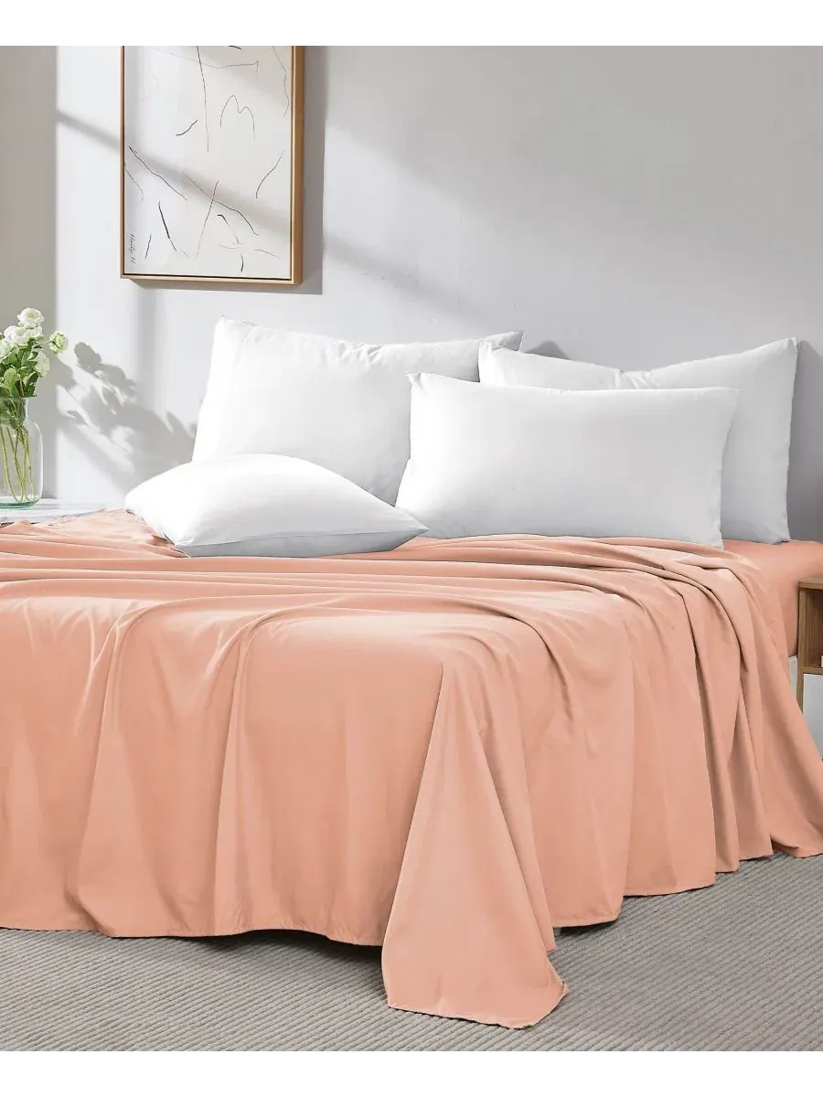Комплект плоских простыней 2 шт., Twin XL Southshore Fine Linens — изображение 3 из 5, пудровый розовый
