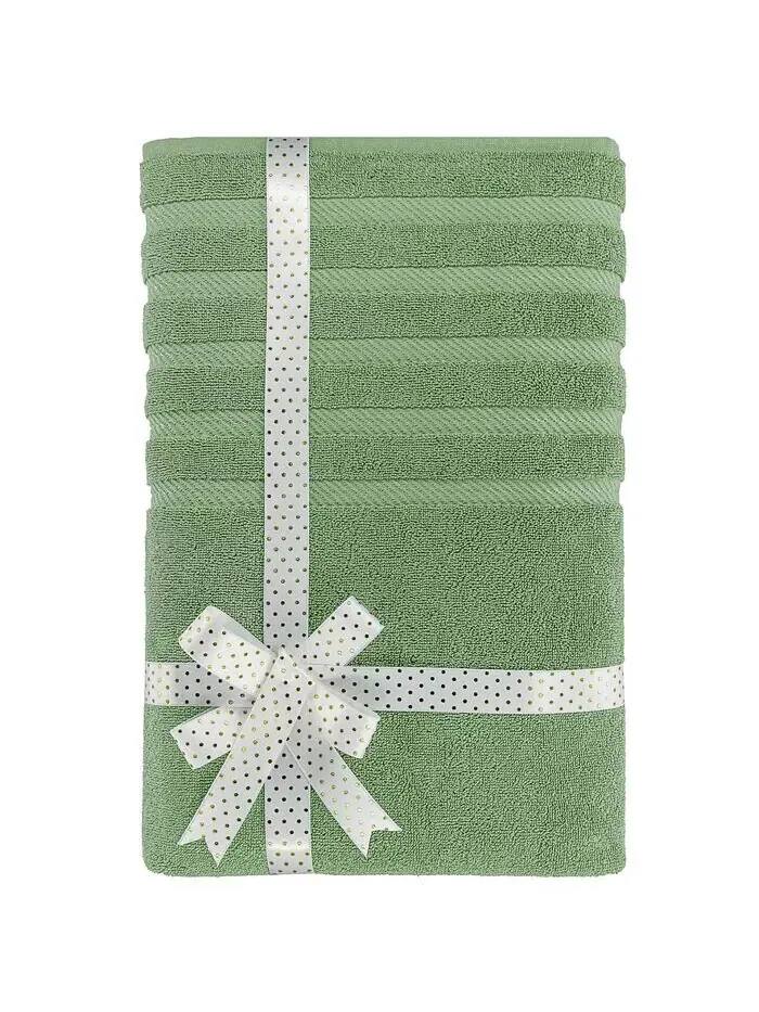 Большое банное полотенце American Soft Linen Edison Luxury из 100% турецкого хлопка — изображение 2 из 5, зеленый