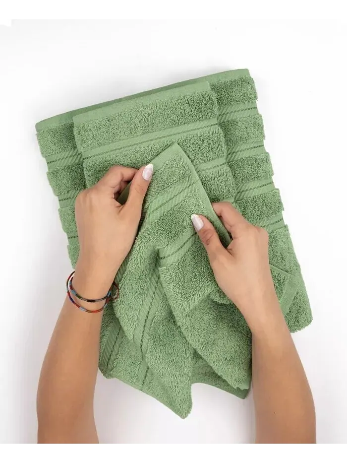 Большое банное полотенце American Soft Linen Edison Luxury из 100% турецкого хлопка — изображение 3 из 5, зеленый