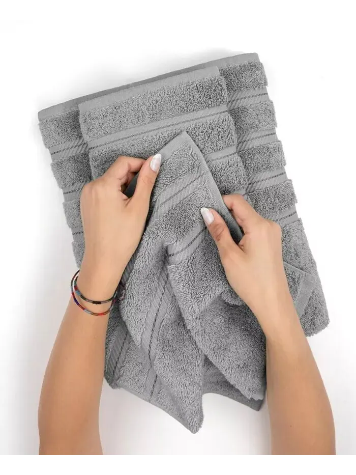 Большое банное полотенце American Soft Linen Edison Luxury из 100% турецкого хлопка — изображение 3 из 5, серый