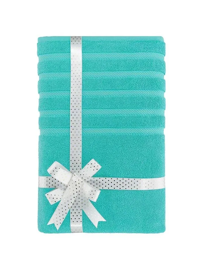 Большое банное полотенце American Soft Linen Edison Luxury из 100% турецкого хлопка — изображение 2 из 5, синий