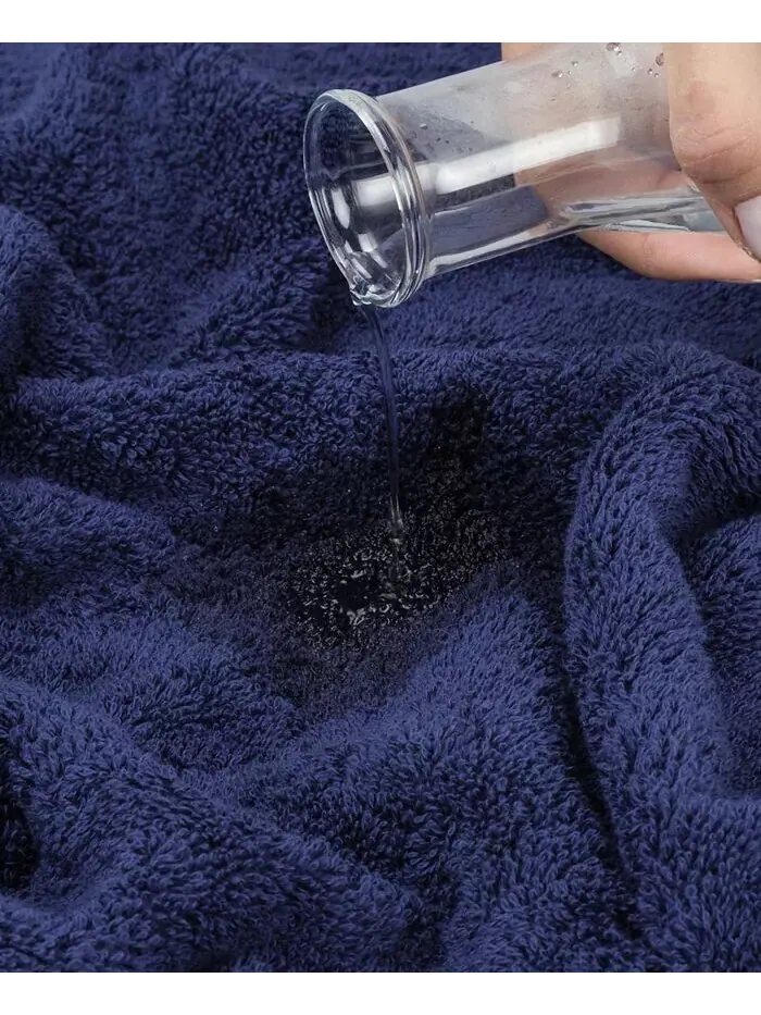 Большое банное полотенце American Soft Linen Edison Luxury из 100% турецкого хлопка — изображение 4 из 5, темно-синий