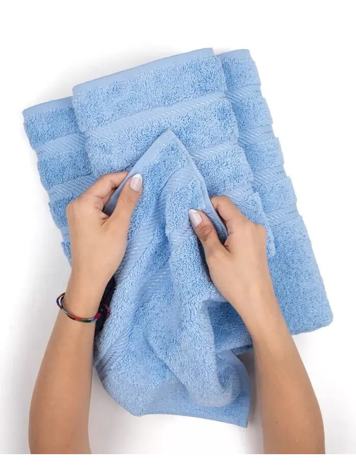 Большое банное полотенце American Soft Linen Edison Luxury из 100% турецкого хлопка — изображение 3 из 5, синий