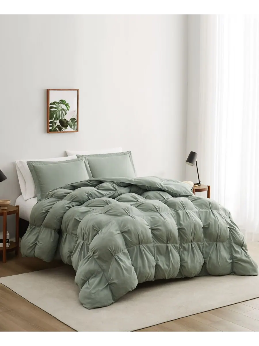 Комплект постельного белья Cloud Puffer из 2 предметов, размер Twin/Twin XL Truly Soft — изображение 2 из 6, зеленый
