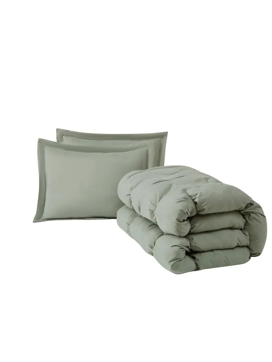 Комплект постельного белья Cloud Puffer из 2 предметов, размер Twin/Twin XL Truly Soft — изображение 4 из 6, зеленый