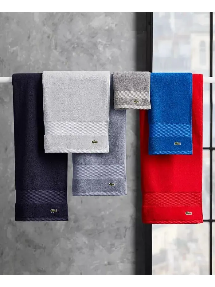 Набор полотенец Lacoste Home Lacoste Heritage Supima антимикробных хлопковых, 6 шт — изображение 9 из 15, голубой