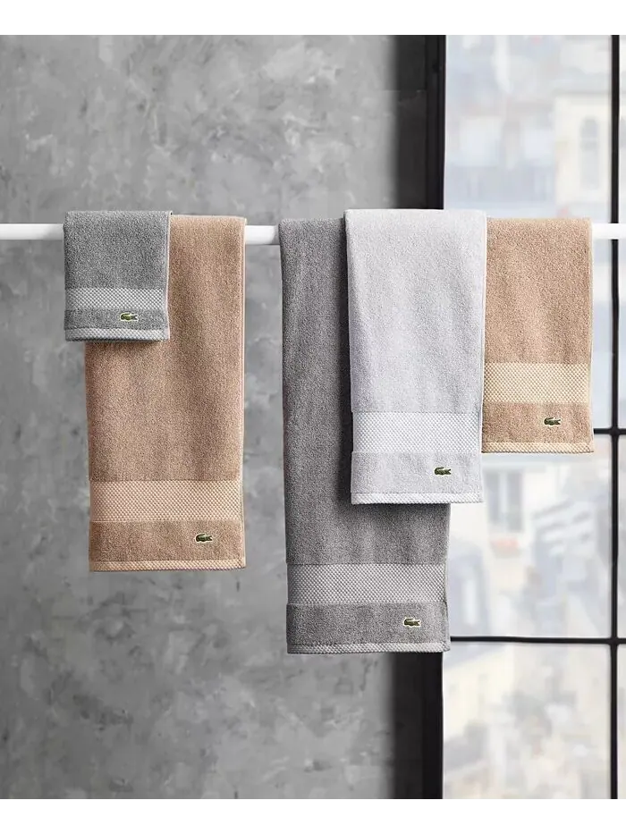 Набор полотенец Lacoste Home Lacoste Heritage Supima антимикробных хлопковых, 6 шт — изображение 5 из 12, белый