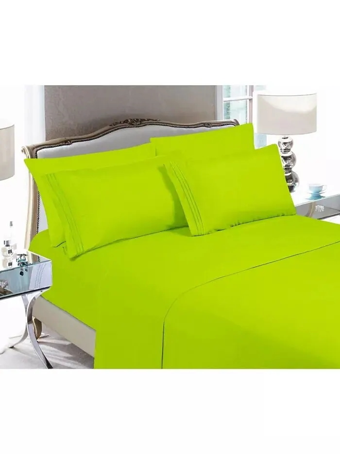 Роскошные наборы мягких однотонных простыней Elegant Comfort — изображение 1 из 9, зеленый