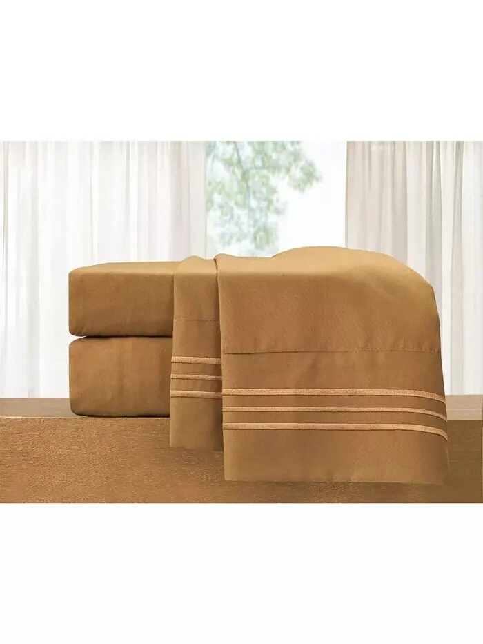 Роскошные наборы мягких однотонных простыней Elegant Comfort — изображение 2 из 9, серебристый
