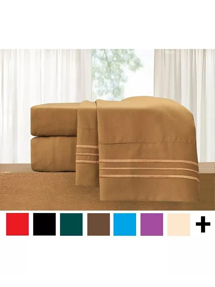 Роскошные наборы мягких однотонных простыней Elegant Comfort — изображение 3 из 9, серебристый