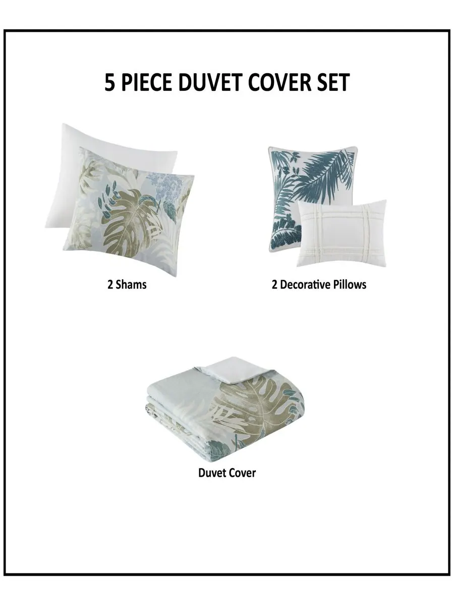 Комплект постельного белья Kiawah Island Cotton, 5 предметов, размер Full/Queen Harbor House — изображение 8 из 8, синий