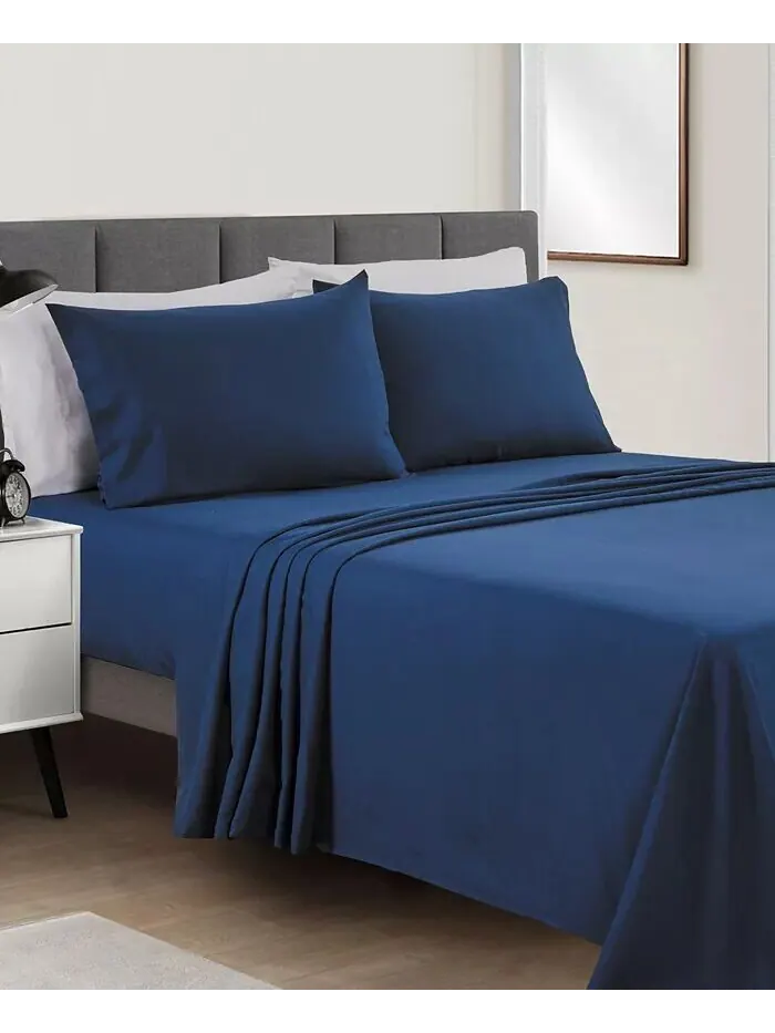 Наборы твердых простыней из микрофибры Fairfield Square Collection — изображение 3 из 3, темно-синий