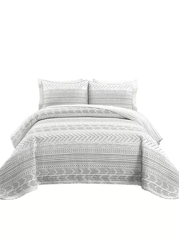 Комплект одеял Hygge Geo Lush Décor — изображение 2 из 8, серый белый