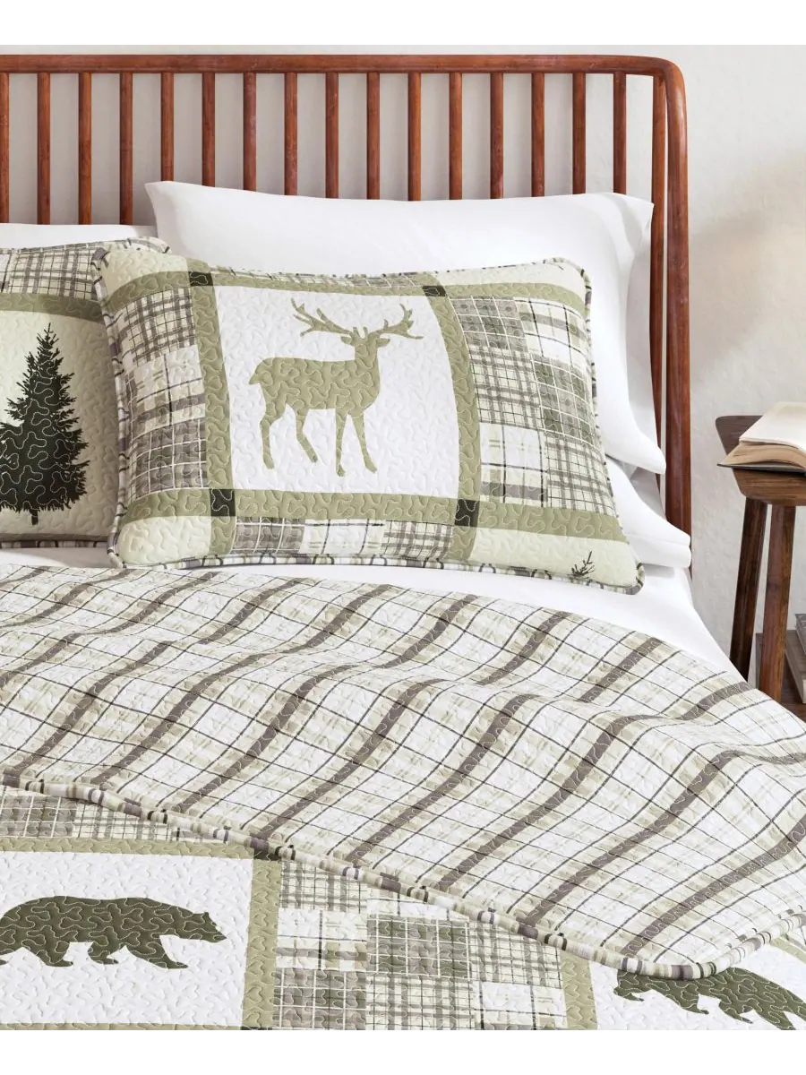 Комплект постельного белья Rustic Lodge All-Season из 3 предметов Linery & Co, цвет stonehurst — изображение 7 из 10