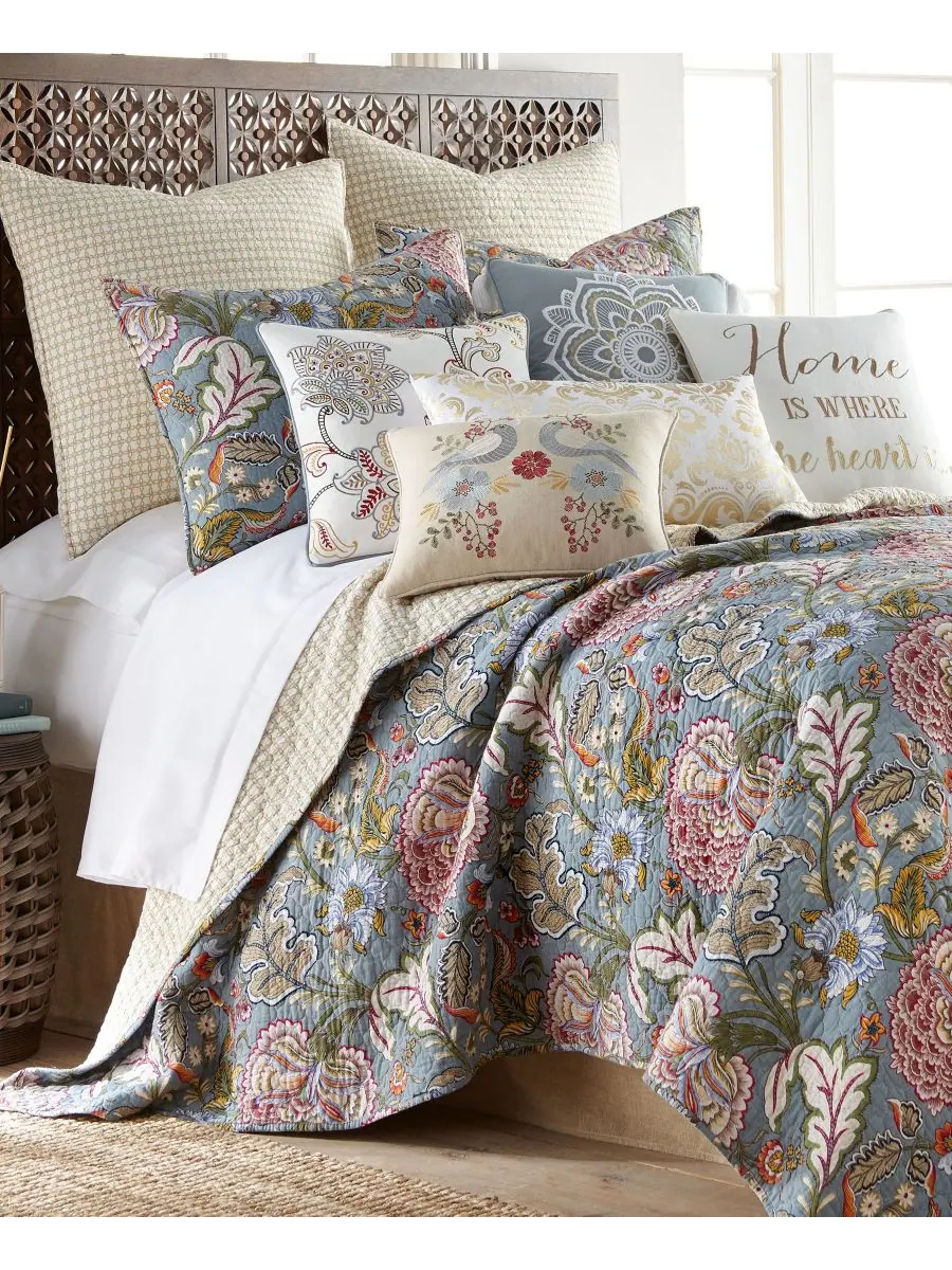 Комплект постельного белья Angelica Spring Jacobean Floral из 3 предметов, размер King Levtex — изображение 1 из 2, синий