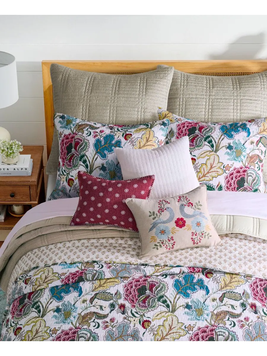 Комплект постельного белья Angelica Spring Jacobean Floral из 3 предметов, размер King Levtex — изображение 3 из 6, кремовый