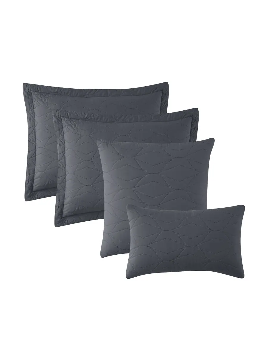 Комплект постельного белья Ellipse Embossed из 5 предметов, размер King/California King Nestl — изображение 2 из 6, серый