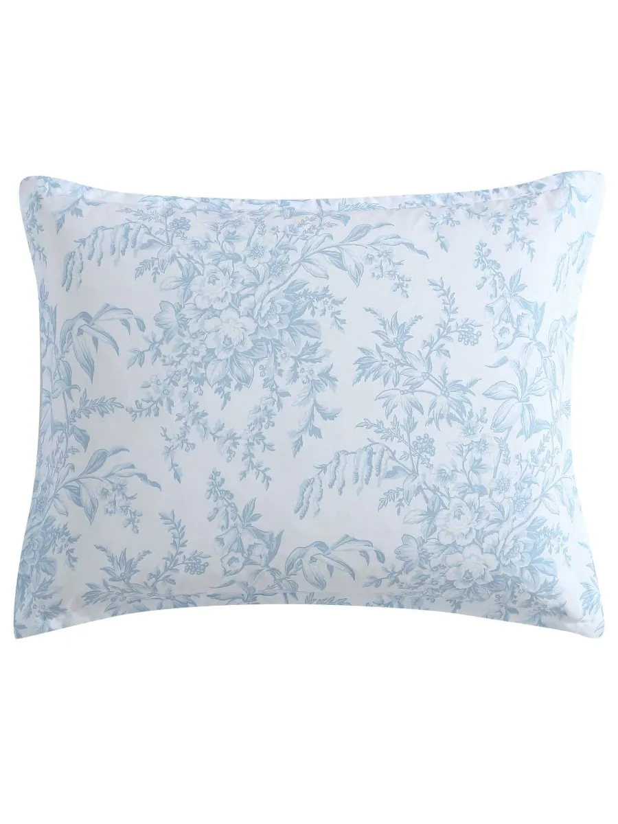 Комплект постельного белья Bedford Cotton, 3 предмета, двусторонний, размер King Laura Ashley — изображение 7 из 9, синий